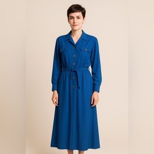 Vintage 1980s Henry Lee blue dress